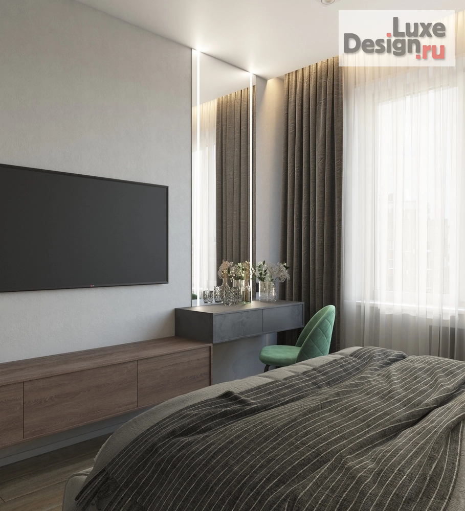 Дизайн интерьера трехкомнатной квартиры "Интерьер квартиры В Южно-Сахалинске 77м.кв " (фото 10)