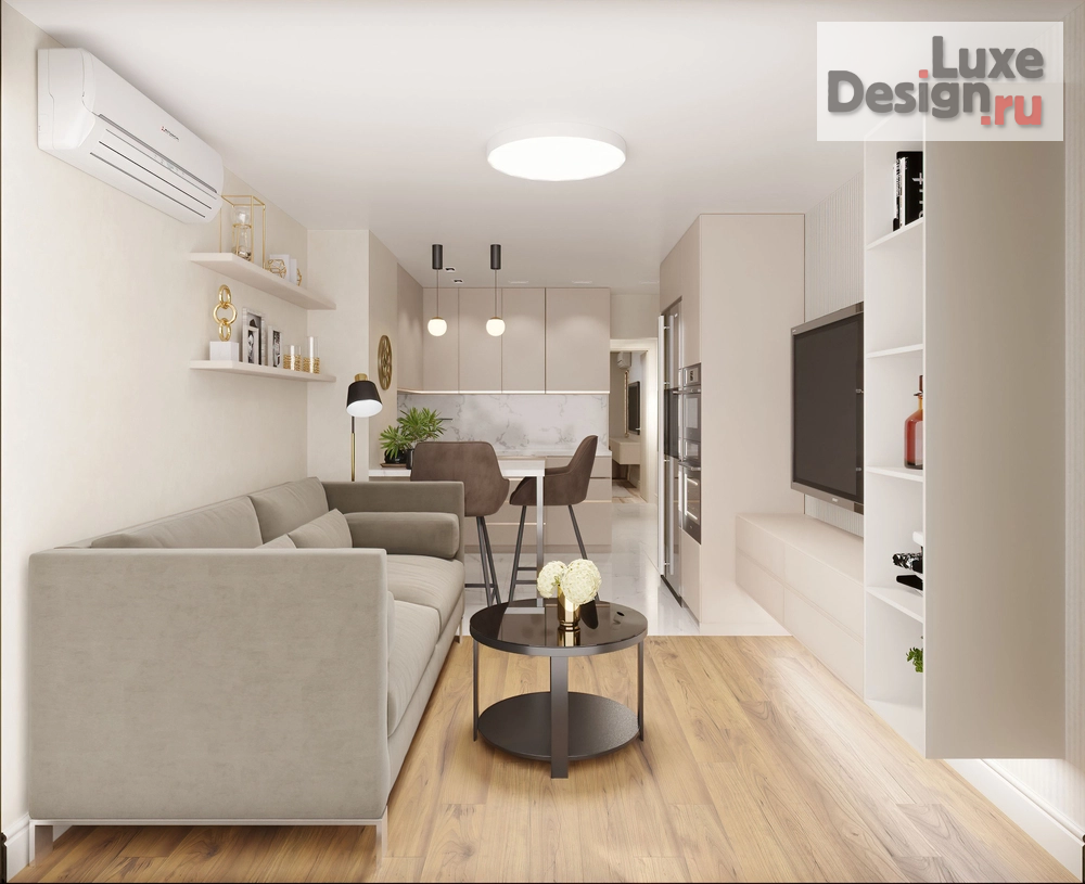 Дизайн интерьера однокомнатной квартиры "Квартира 1к" (фото 2)