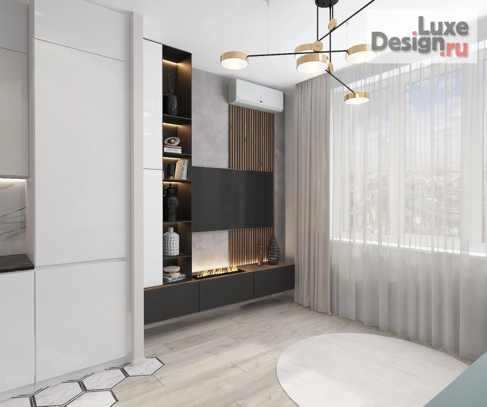 Дизайн интерьера трехкомнатной квартиры "Стильная квартира на Сахалине "ЖК Авангард"" (фото 2)