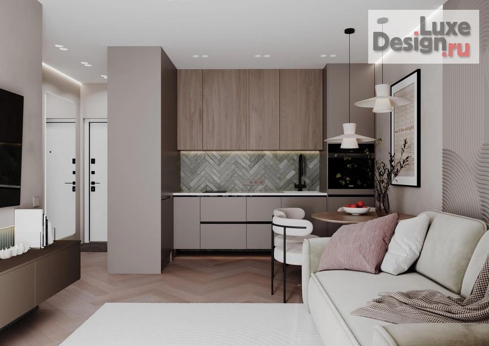 Дизайн интерьера двухкомнатной квартиры "Квартира под сдачу в ЖК Культура Классика . 44,3 кв.м" (фото 4)