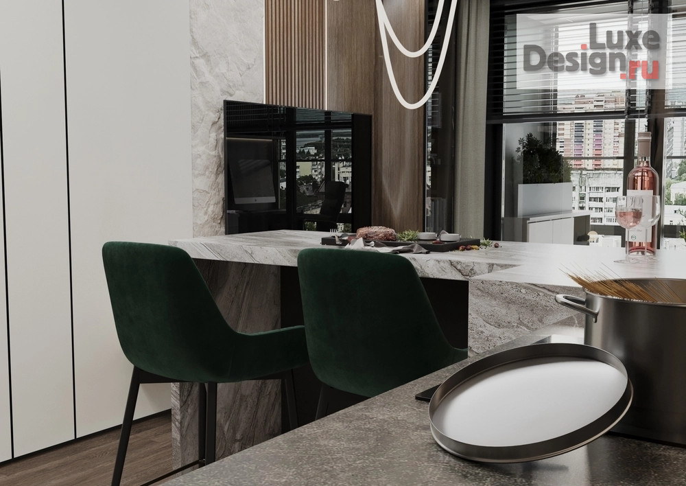 Дизайн интерьера двухкомнатной квартиры "Дизайн интерьера квартиры ЖК Грин" (фото 5)