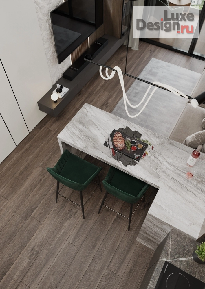 Дизайн интерьера двухкомнатной квартиры "Дизайн интерьера квартиры ЖК Грин" (фото 6)