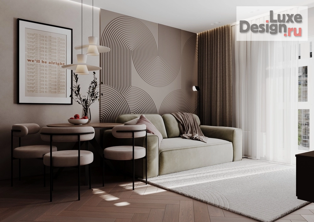 Дизайн интерьера двухкомнатной квартиры "Квартира под сдачу в ЖК Культура Классика . 44,3 кв.м" (фото 1)