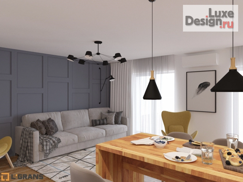 Дизайн интерьера четырехкомнатной квартиры "Дизайн интерьера 4к. квартиры по ул. Московская в Хабаровске" (фото 2)