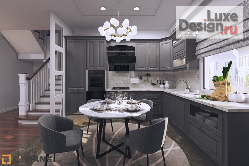 Дизайн интерьера коттеджа "Дизайн интерьера 1 этажа коттеджа в п. Ракитное " (фото 1)