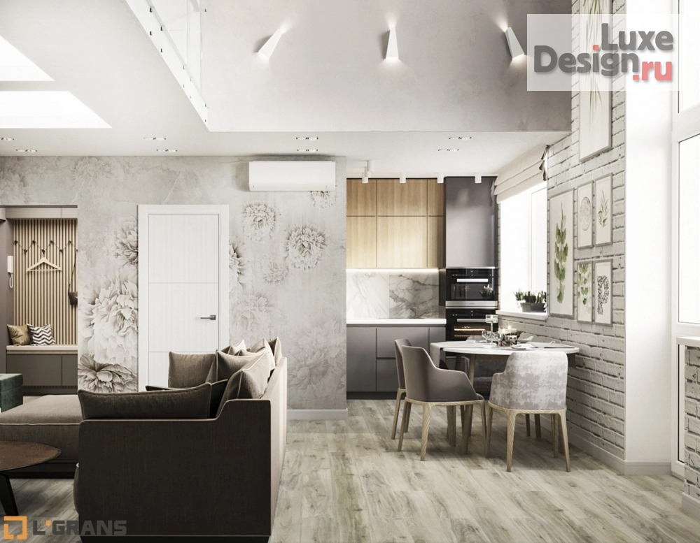 Дизайн интерьера таунхауса "Дизайн интерьера 2х уровневой квартиры в ЖК Greenville" (фото 1)