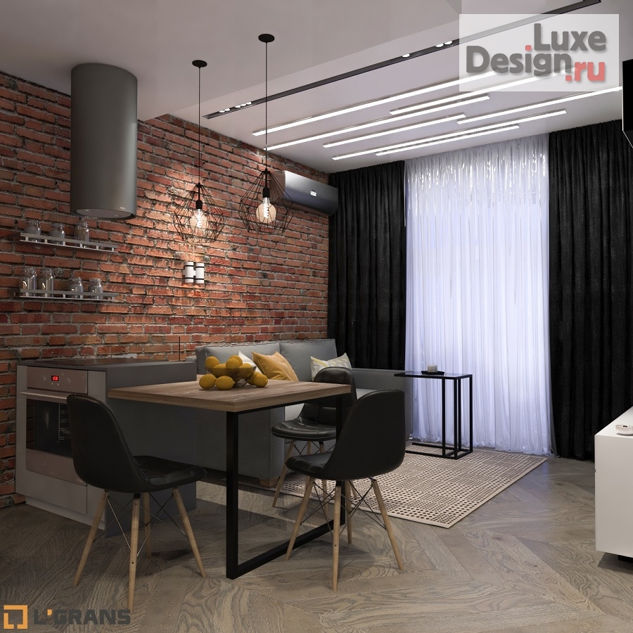 Дизайн интерьера двухкомнатной квартиры "Дизайн интерьера 2к. квартиры студии в ЖК Культура" (фото 3)