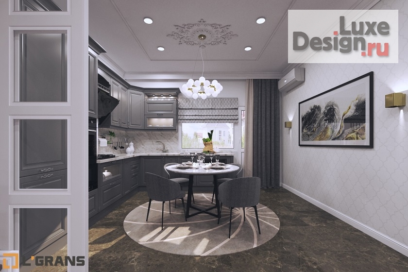 Дизайн интерьера коттеджа "Дизайн интерьера 1 этажа коттеджа в п. Ракитное " (фото 3)