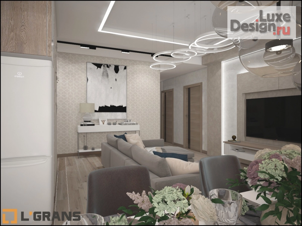 Дизайн интерьера двухкомнатной квартиры "Дизайн проект интерьера квартиры по улице Владивостокская в Хабаровске" (фото 5)