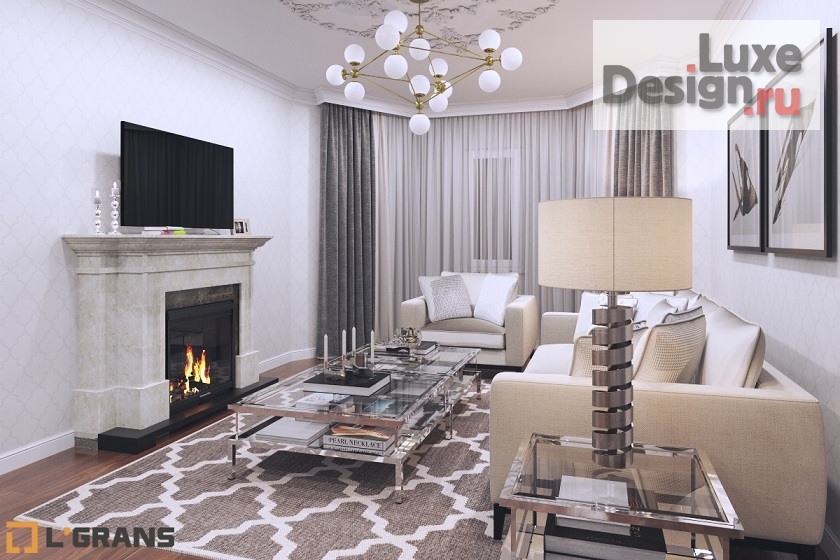 Дизайн интерьера коттеджа "Дизайн интерьера 1 этажа коттеджа в п. Ракитное " (фото 6)